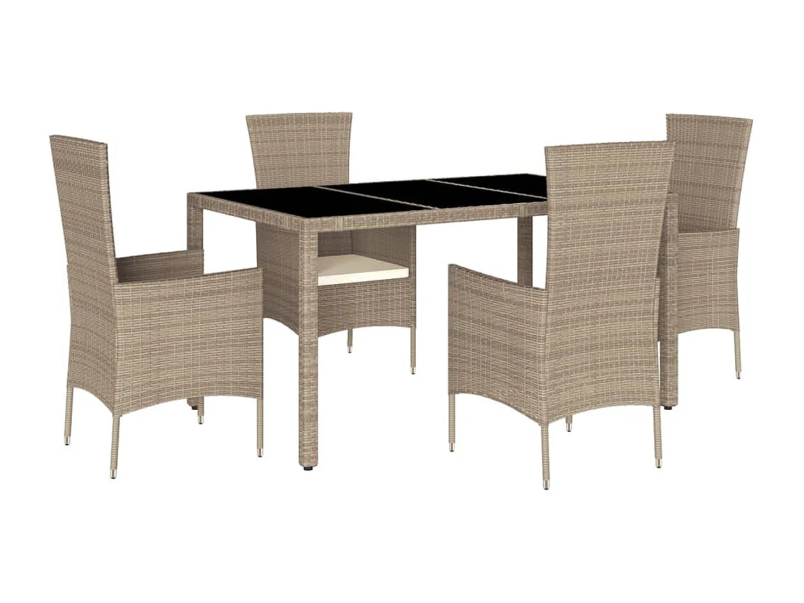 Barnesville 5-delige Tuinset met kussens poly rattan beige