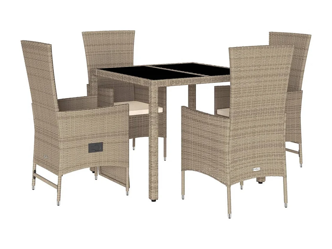 Barnesville 5-delige Tuinset met kussens poly rattan beige