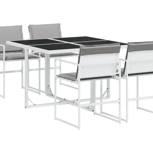 Bardstown 5-delige Tuinset met kussens textileen wit Bardstown 5-delige Tuinset met kussens textileen wit