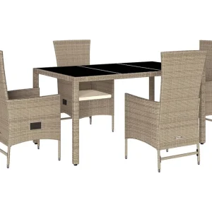 Barnesville 5-delige Tuinset met kussens poly rattan beige Barnesville 5-delige Tuinset met kussens poly rattan beige