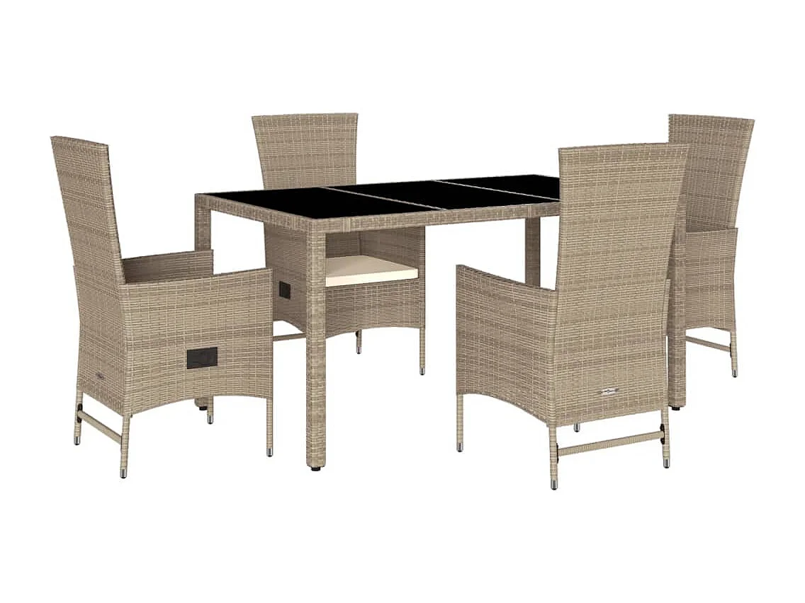 Barnesville 5-delige Tuinset met kussens poly rattan beige