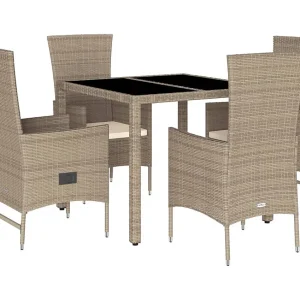 Barnesville 5-delige Tuinset met kussens poly rattan beige Barnesville 5-delige Tuinset met kussens poly rattan beige