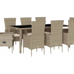 Barnesville 9-delige Tuinset met kussens poly rattan beige Barnesville 9-delige Tuinset met kussens poly rattan beige