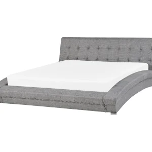 Bed stof grijs 160 x 200 cm LILLE Bed stof grijs 160 x 200 cm LILLE