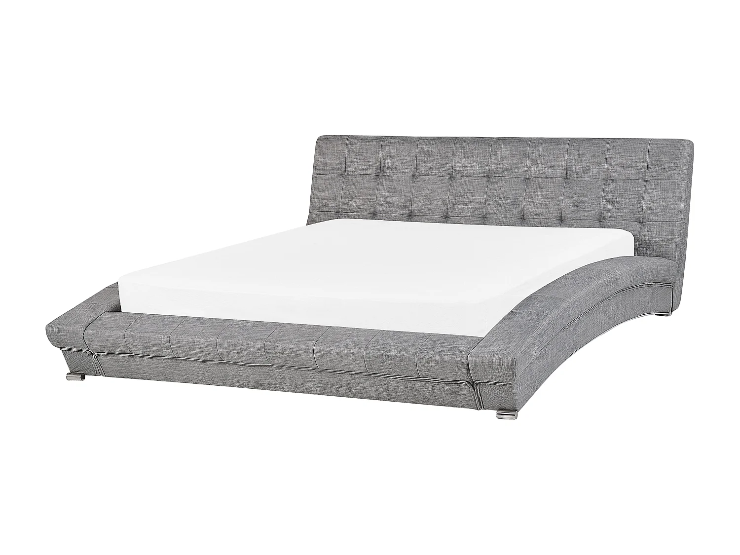 Bed stof grijs 160 x 200 cm LILLE