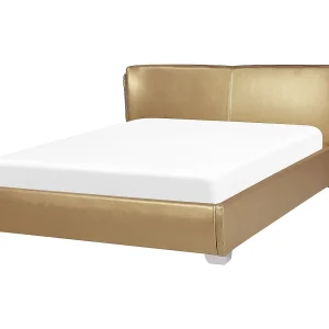 Bed leer goud 160 x 200 cm PARIS Bed leer goud 160 x 200 cm PARIS