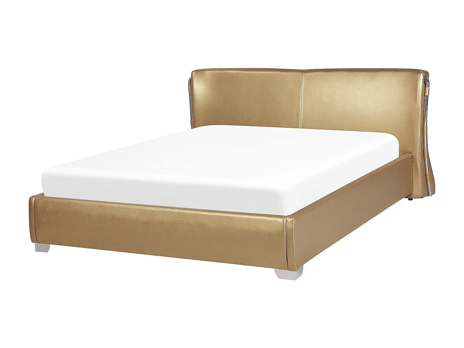 Bed leer goud 160 x 200 cm PARIS
