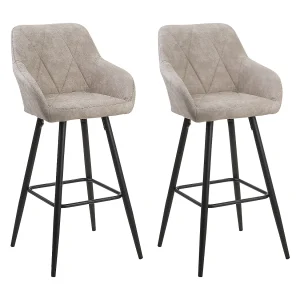 Barkruk set van 2 stof beige DARIEN Barkruk set van 2 stof beige DARIEN