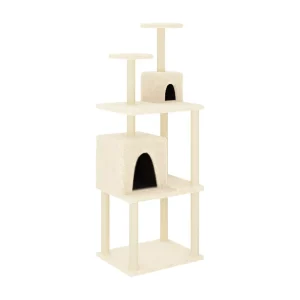 Bekk  Kattenmeubel met sisal krabpalen 167 cm crèmekleurig