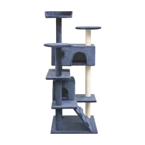 Bellmead Kattenkrabpaal met sisal krabpalen 125 cm donkerblauw Bellmead Kattenkrabpaal met sisal krabpalen 125 cm donkerblauw