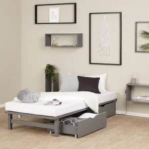 Bed 90×200 cm grijs Pallet Bed 90×200 cm grijs Pallet