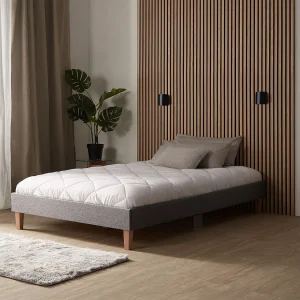 Bedframe 120×200 cm grijs gestoffeerd