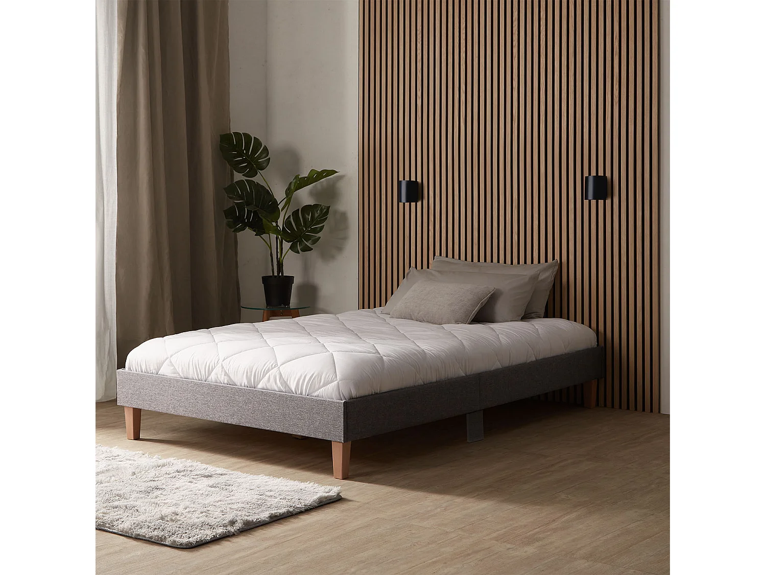 Bedframe 120x200 cm grijs gestoffeerd