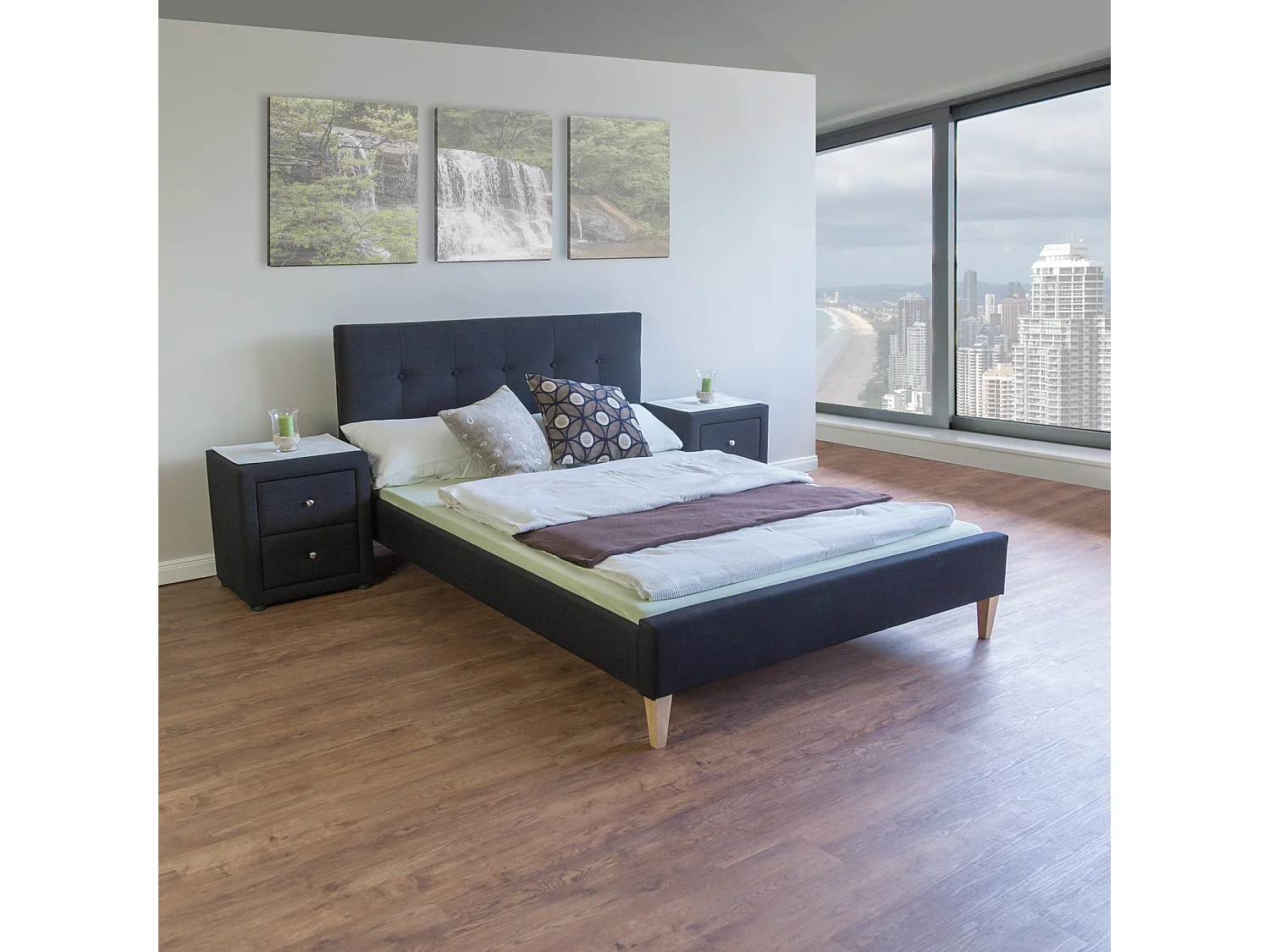 Bedframe 160x200 cm Zwart
