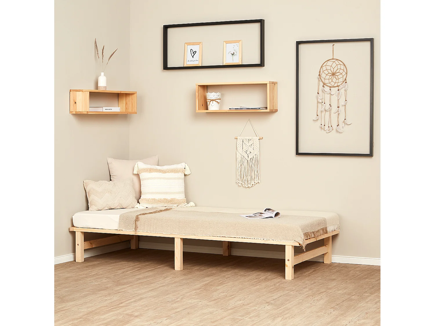 Bedframe 90x200 cm Natuurlijk