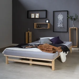 Bedframe 140×200 cm natuurlijk Pallet