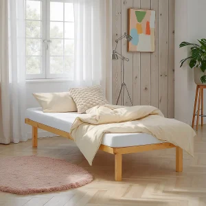 Bed 90×200 cm Natuurlijk