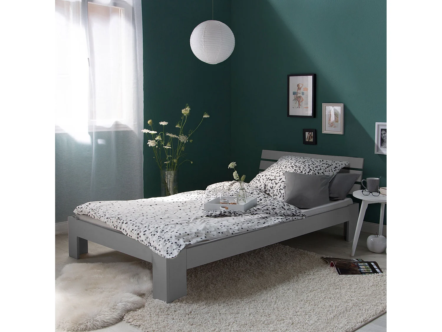 Bed 94,5x204,5x66,7 cm Grijze den