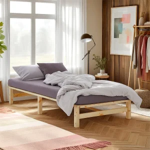 Bed 90×200 cm Natuurlijk