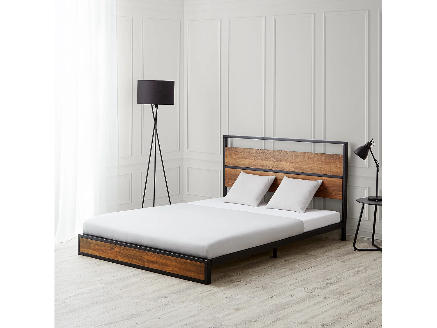 Bed 145x94,5x210 cm zwart