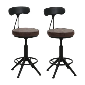 Barkruk MCW-O84 (set van 2), bruin-zwart Barkruk MCW-O84 (set van 2), bruin-zwart