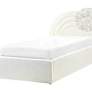 Bed met opbergruimte bouclé off-white 90 x 200 cm ANET Bed met opbergruimte bouclé off-white 90 x 200 cm ANET