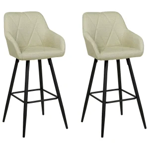 Barkruk set van 2 stof lichtgroen DARIEN Barkruk set van 2 stof lichtgroen DARIEN