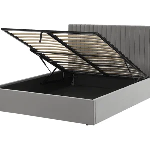 Bed met opbergruimte Fluweel VION 160 x 200 cm Grijs Bed met opbergruimte Fluweel VION 160 x 200 cm Grijs