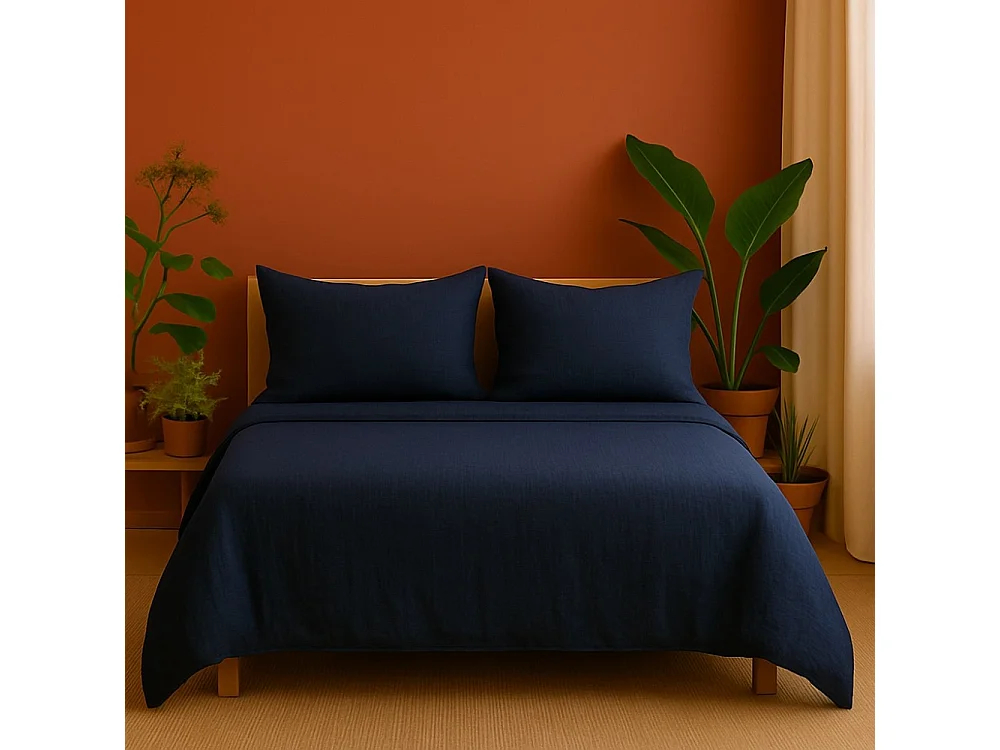 Beddengoed van Katoengaas Angelina 240x260cm Blauw