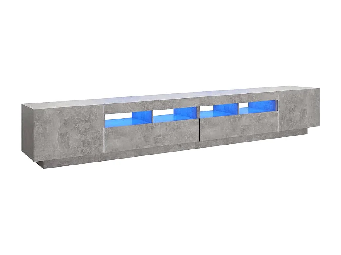 Bayside Tv-meubel met LED-verlichting 260x35x40 cm betongrijs