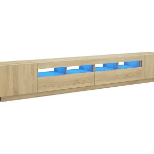 Bayside Tv-meubel met LED-verlichting 260x35x40 cm sonoma eikenkleurig Bayside Tv-meubel met LED-verlichting 260x35x40 cm sonoma eikenkleurig