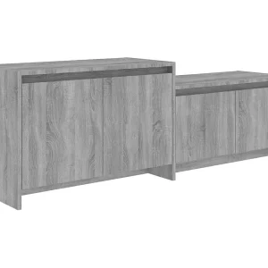Barre Tv-meubel 146,5x35x50 cm bewerkt hout grijs sonoma eikenkleurig Barre Tv-meubel 146,5x35x50 cm bewerkt hout grijs sonoma eikenkleurig