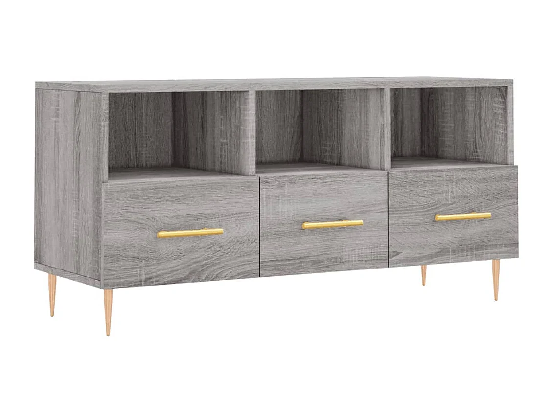 Bishopstown Tv-meubel 102x36x50 cm bewerkt hout grijs sonoma eikenkleurig