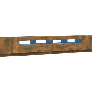 Bayside 3-delige Tv-meubelset met LED bewerkt hout gerookt eikenkleurig Bayside 3-delige Tv-meubelset met LED bewerkt hout gerookt eikenkleurig