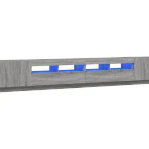 Bayside 3-delige Tv-meubelset met LED's bewerkt hout grijs sonoma eiken Bayside 3-delige Tv-meubelset met LED's bewerkt hout grijs sonoma eiken