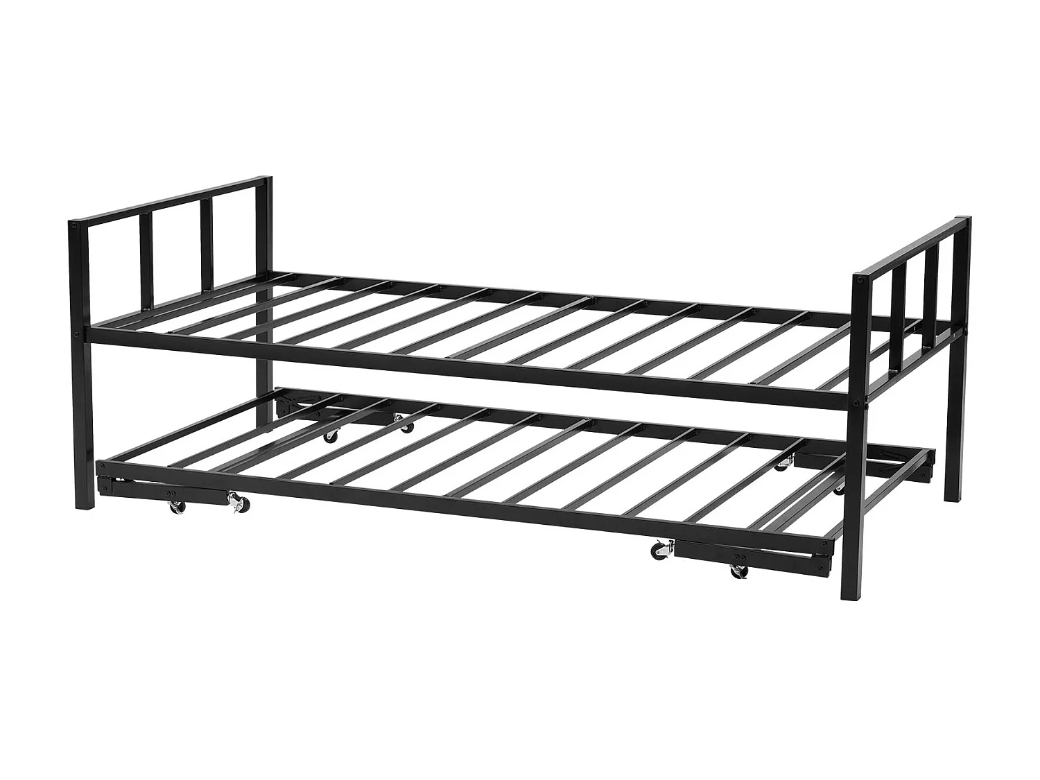 Bedframe SucceBuy Dagbed Twin van Robuust Metaal, Twin Opbergbed zonder Matras, met Metaal Lattenbodem, Eenvoudig Op te Berg en, Zwart