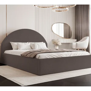 BESILIO Gestoffeerd Boucle bed 160×200 Velora – lattenbodem, hoofdeinde, opbergbox, slim bed – Bruin BESILIO Gestoffeerd Boucle bed 160×200 Velora – lattenbodem, hoofdeinde, opbergbox, slim bed – Bruin