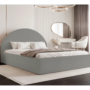 BESILIO Gestoffeerd Boucle bed 180×200 Velora – lattenbodem, hoofdeinde, opbergbox, slim bed – Lichtgrijs BESILIO Gestoffeerd Boucle bed 180×200 Velora – lattenbodem, hoofdeinde, opbergbox, slim bed – Lichtgrijs