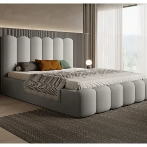 BESILIO Gestoffeerd bed met opbergruimte en lattenbodem 140×200 Tessa – fluwelen slaapkamerbed – Lichtgrijs BESILIO Gestoffeerd bed met opbergruimte en lattenbodem 140×200 Tessa – fluwelen slaapkamerbed – Lichtgrijs