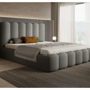 BESILIO Gestoffeerd bed met opbergruimte en lattenbodem 200×200 Tessa – fluwelen slaapkamerbed – Grijs BESILIO Gestoffeerd bed met opbergruimte en lattenbodem 200×200 Tessa – fluwelen slaapkamerbed – Grijs