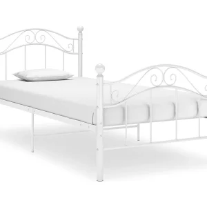 Bedframe metaal wit 90×200 cm Bedframe metaal wit 90×200 cm
