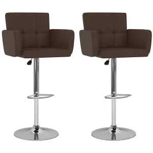 Barstoelen 2 st kunstleer bruin Barstoelen 2 st kunstleer bruin
