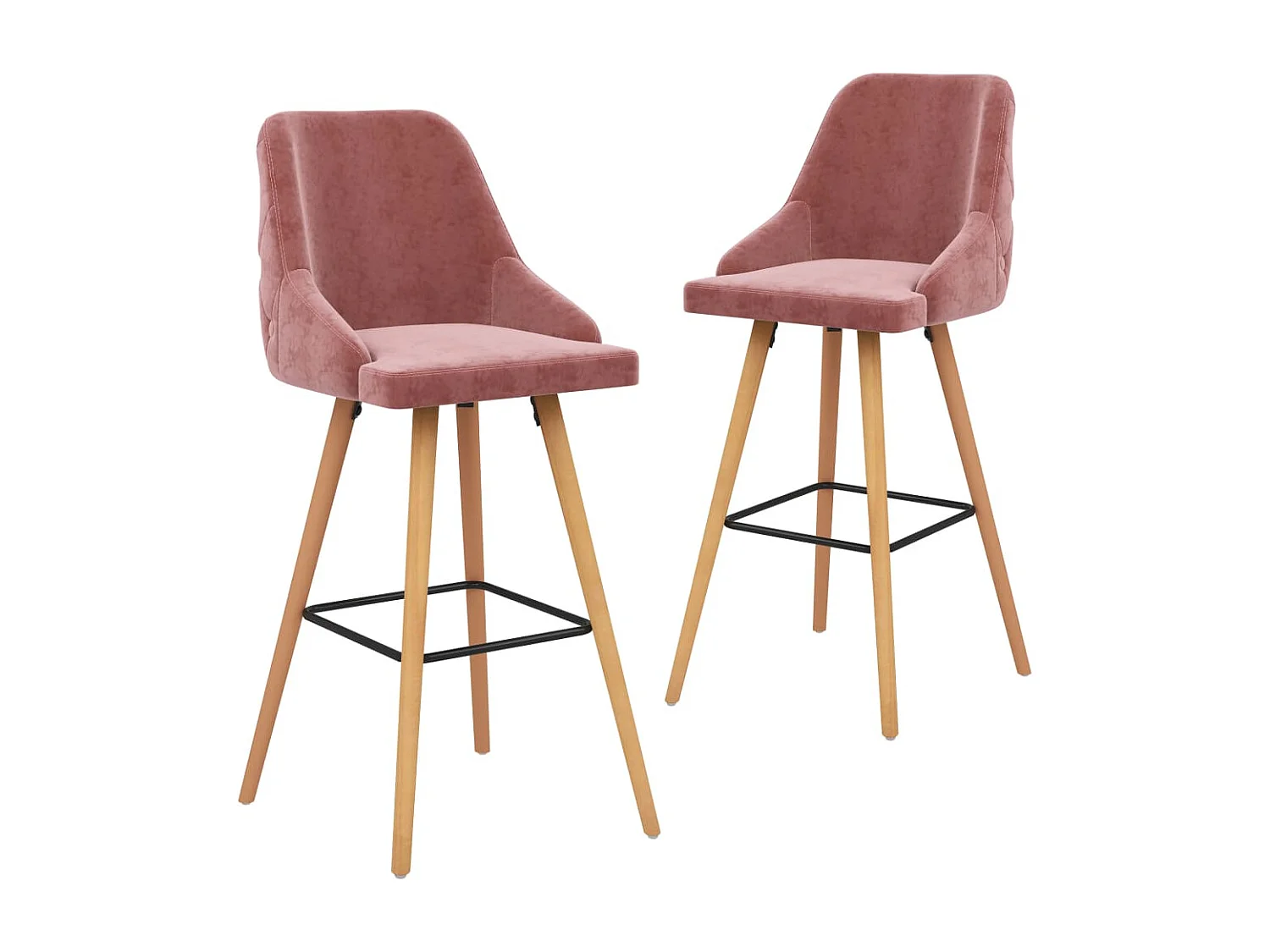 Barkrukken 2 st fluweel roze