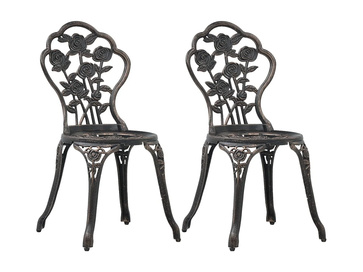 Bistrostoelen 2 st gietaluminium bronskleurig