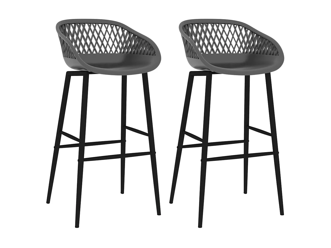 Barstoelen 2 st grijs