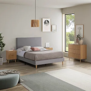Beklede basis + Aura hoofdeinde 160×200 cm Lichtgrijs Beklede basis + Aura hoofdeinde 160×200 cm Lichtgrijs