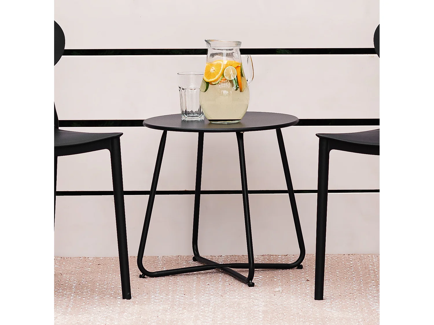 Bijzettafel 44,5x44,5x44,5 cm zwart