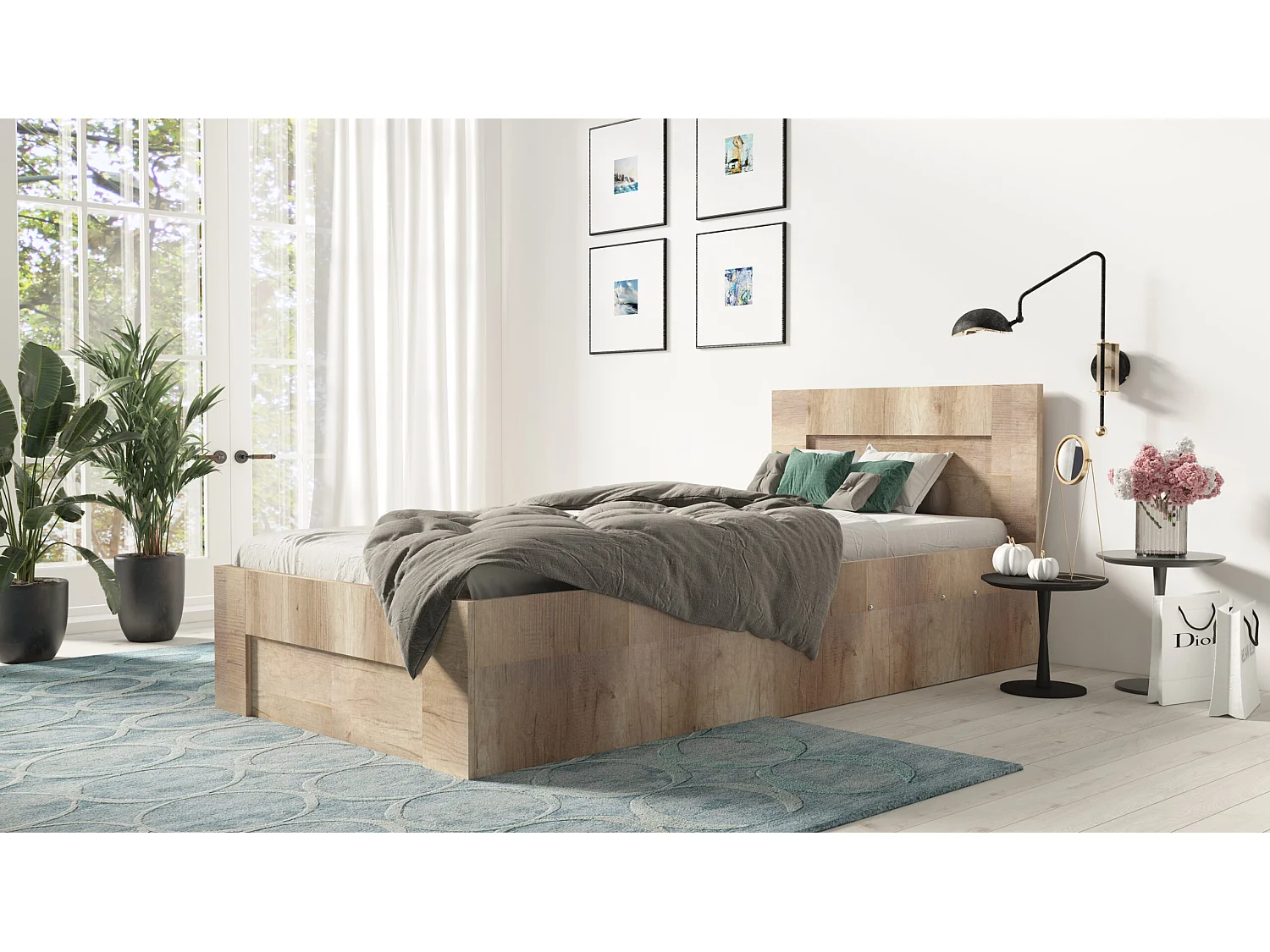 Bed 100 cm x 200 cm met zijopening | CANYON | Opbergruimte + Lattenbodem