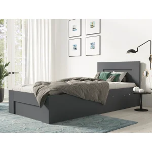 Bed 100 cm x 200 cm met zijopening | ANTRACIET | Opbergruimte + Lattenbodem Bed 100 cm x 200 cm met zijopening | ANTRACIET | Opbergruimte + Lattenbodem