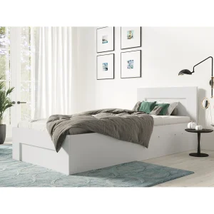 Bed 100 cm x 200 cm met zijopening | WIT | Opbergruimte + Lattenbodem Bed 100 cm x 200 cm met zijopening | WIT | Opbergruimte + Lattenbodem